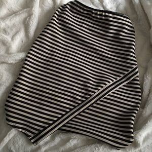 Striped asymmetrical  pencil skirt
